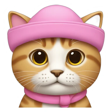 Un gato con gorro rosa sticker