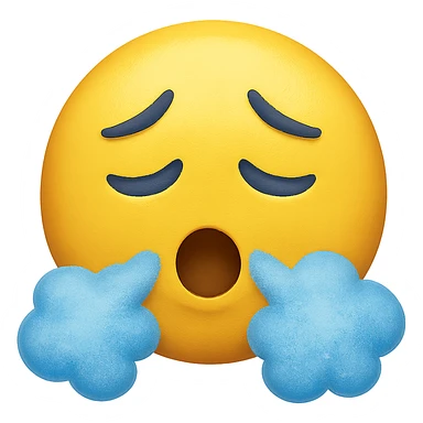 face with blue ice breath emoji, digital illustration sticker