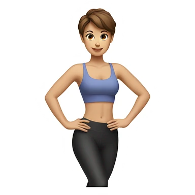 Pretty Woman with short brown hair doing Pilates exercises  sticker