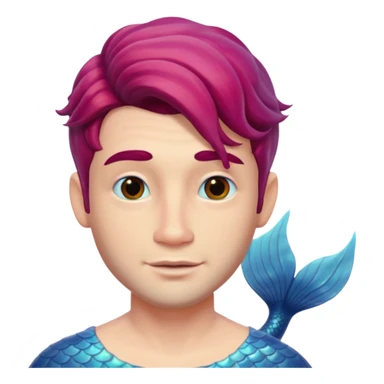 Mermaid face men 3d sticker