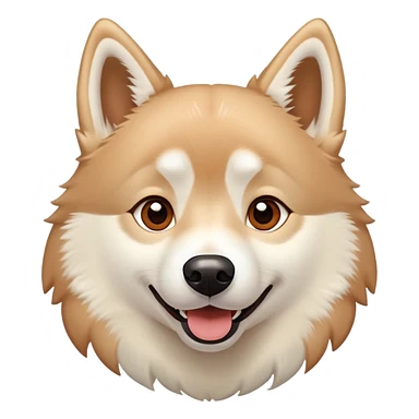 happy light cinnamon colored husky dog, pale tan sticker