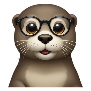 otter with glasses holding otter with glasses sticker