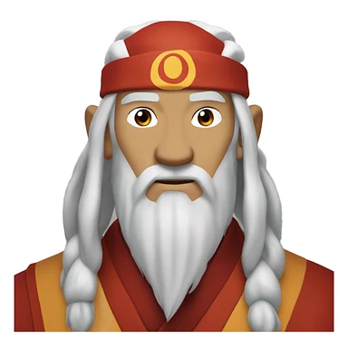 avatar roku from avatar the last airbender. he should be white, an older man, and have long white hair and a long white beard in a fire nation uniform with fire nation red color. e needs to be in the red uniform sticker