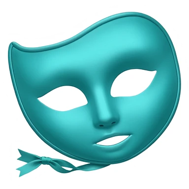 Sleeping mask of  turquoise color sticker