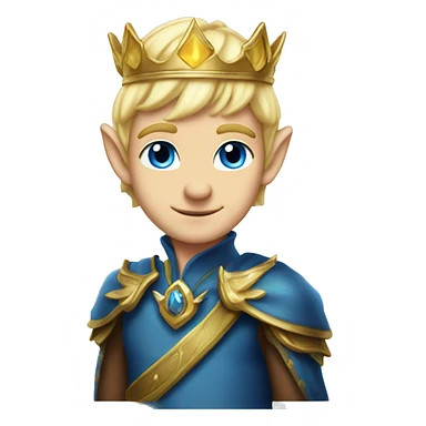 Blonde elf ears prince  man with blue eyes with crown  sticker