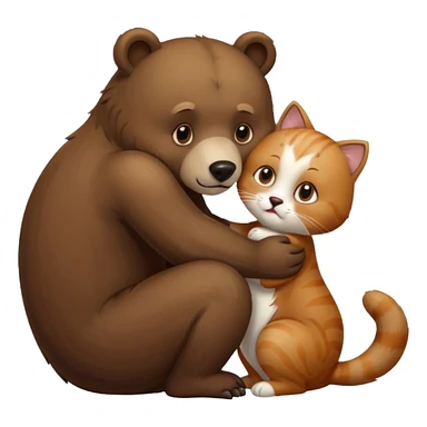 Bär küsst Katze auf Hintern sticker