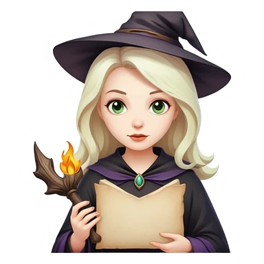 Witch holding a piece of paper  sticker