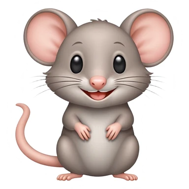 Crea un emoji de un ratón muy adorable riéndose  sticker