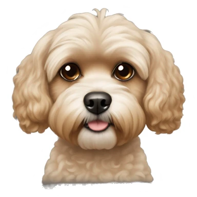 Poodle Shih Tzu mix tan color sticker