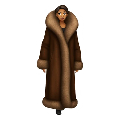 Luxurious brown full length fur coat sticker