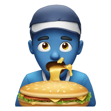 Emoji choking on food sticker