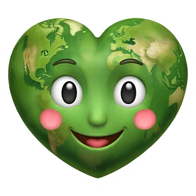 earth heart emoji with face sticker