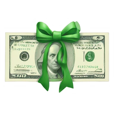 money with bow sticker