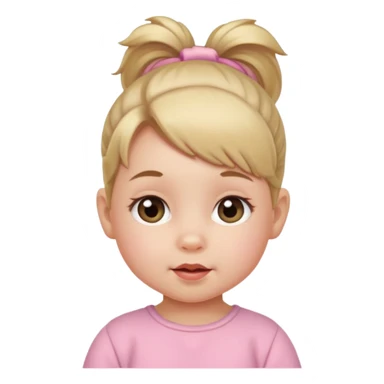 baby with ponytail sticker