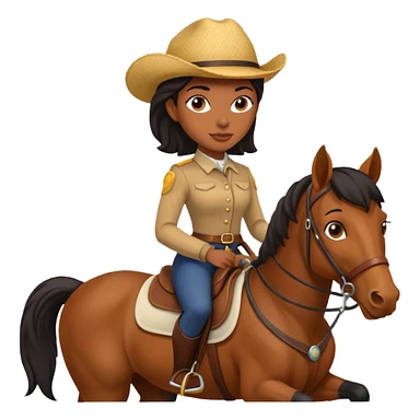 covboy on the horse black woman  sticker