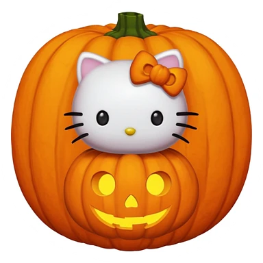 halloween version of hello kitty with pumpkin sticker