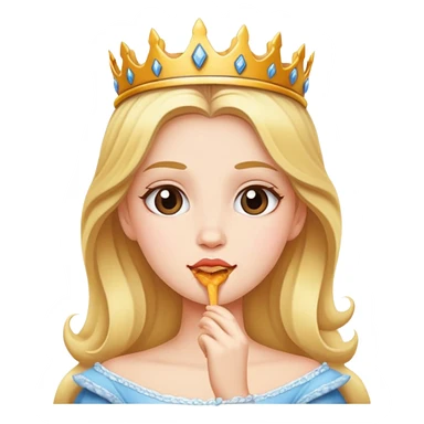 una principessa che mangia sticker