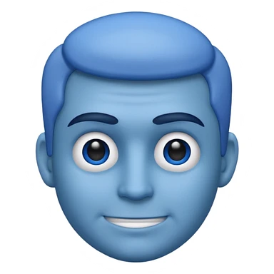 emoji of a racially ambiguous man, who looks serious. no skin color please. use a color. sticker