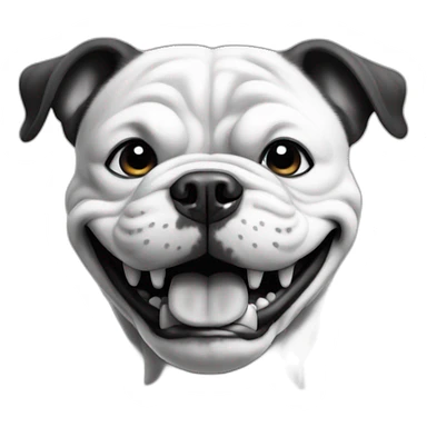 bulldog happy black and white sticker