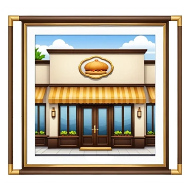 expensive restaurant isometric exterior view sticker