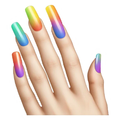 Rainbow nails sticker