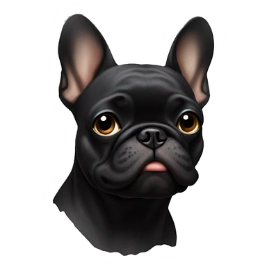 Black frenchie with dirty face sticker