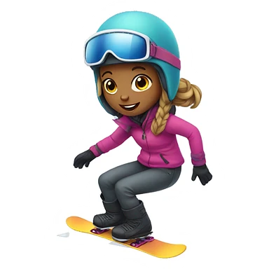 Girl on a snowboard sticker