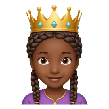 black girl kid with braided crown sticker