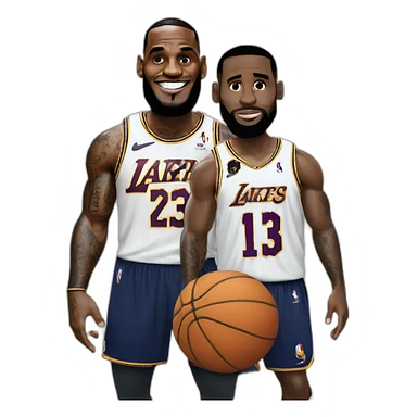 Lebron james playing whit Messi  sticker