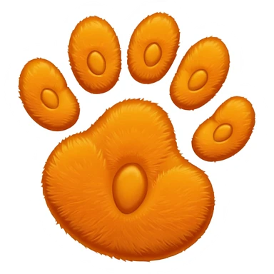 a very light orange pawprint sticker