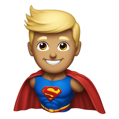 donald trump smiling dressed as superman sticker