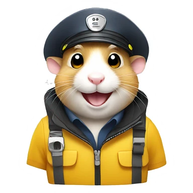 Hamster taxi driver smiling sticker