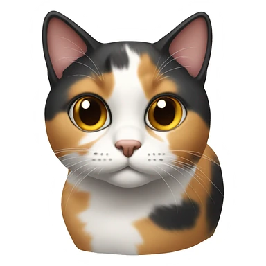 curious calico cat gazing forward sticker