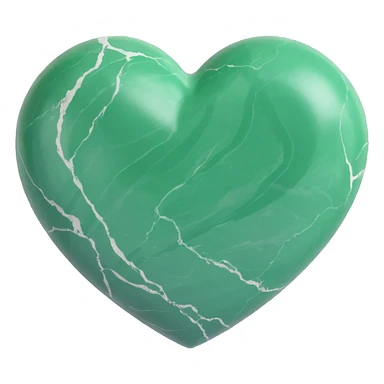marble green heart sticker