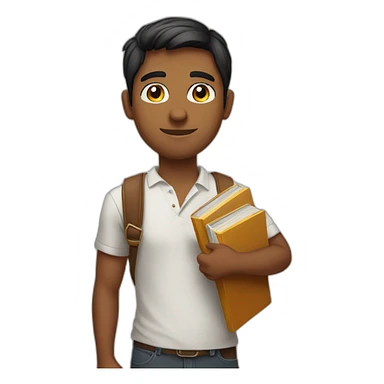 Indian 22 yr old man with books sticker