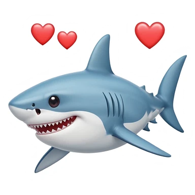 одна акула улыбается и заместь ее глаз сердечька  sticker