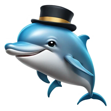 Dolphin wearing hat sticker