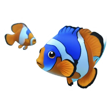 Blue clear Heart made out of water with a clownfish swimming inside  sticker