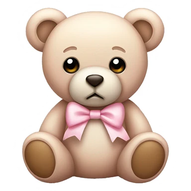 teddy bear with light pink bow sad sticker