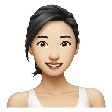 pretty asian model winking sticker