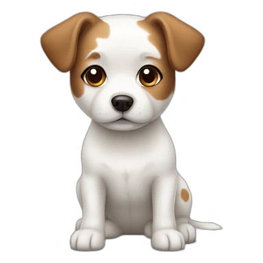 little white dog with little brown spots sticker
