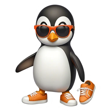 Penguin with sneaker and sunglasses  sticker