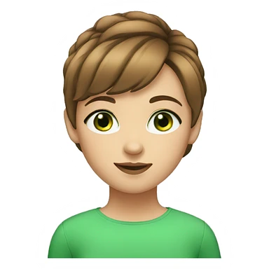 girl with eyelashes and a brown short hair and green eyes sticker