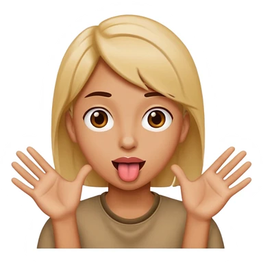 tongue out with hands to the side sticker