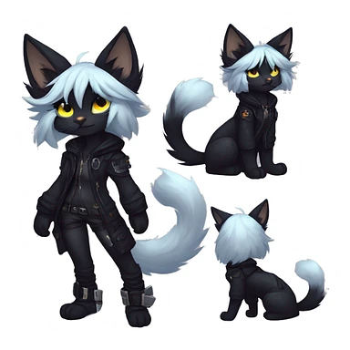 Edgy sharp anthro tomboy black cat furry by Falvie, LiLaiRa, griffsnuff, AngieWolf sticker