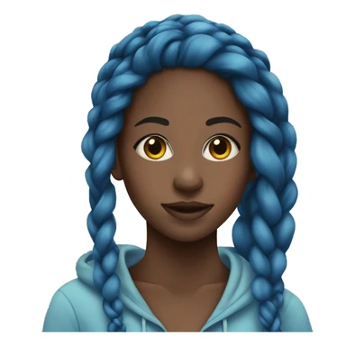 Black girl,blue hoodie, long braids, pretty  sticker