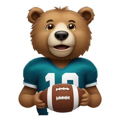 Bear with a football sticker