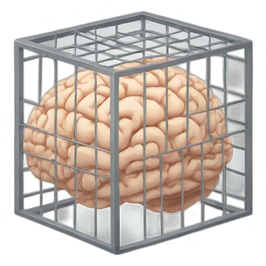brain in a cage sticker