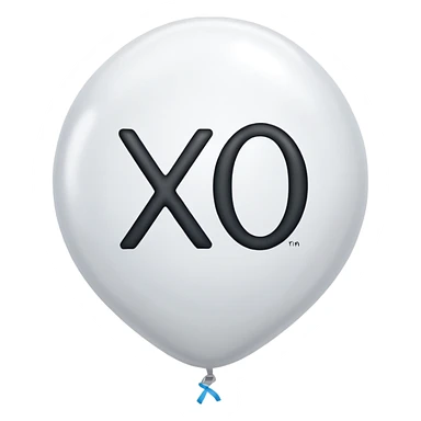 white balloon with “xo” inside sticker