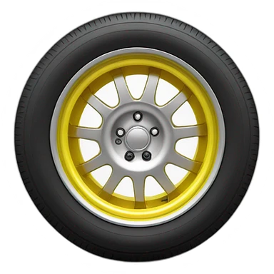 Wheel auto réalistic yellow With logo G sticker